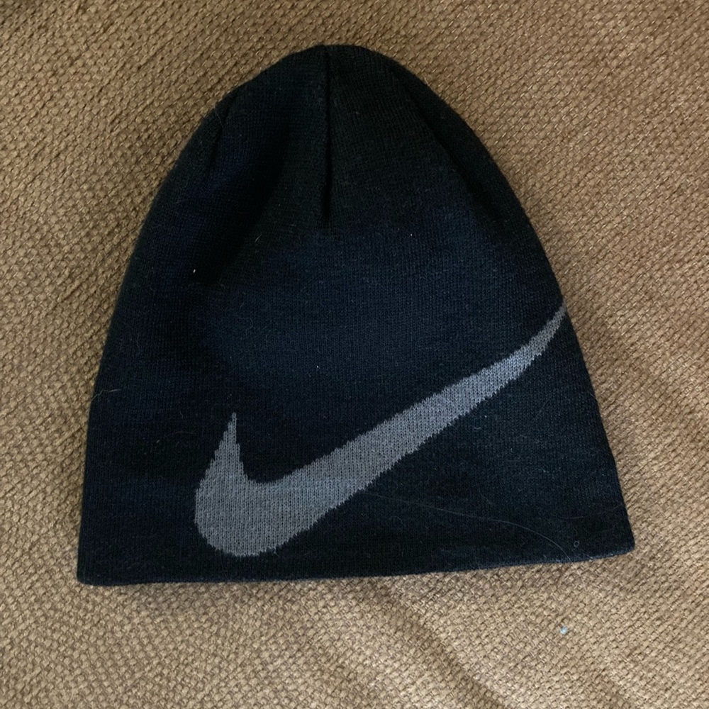 Black and Gray Nike Reversible Unisex Beanie